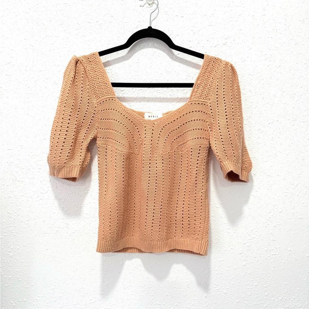 Mable Hattie Puff Sleeve Knit Top M‎